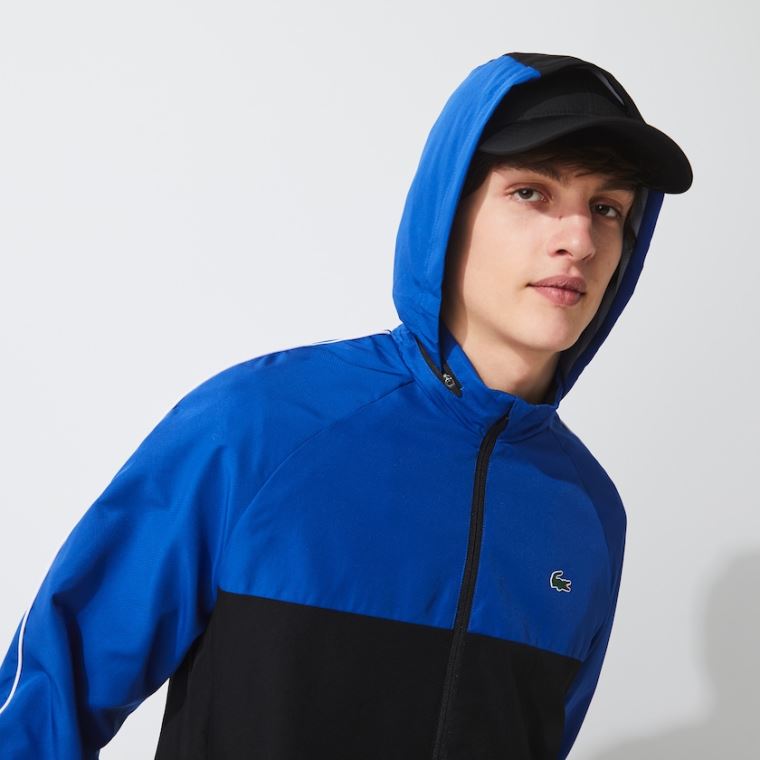 Lacoste SPORT Two-Tone Tennis Tracksuit Sort Blå Hvide | Jc7jsXCb