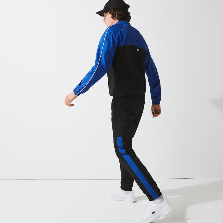 Lacoste SPORT Two-Tone Tennis Tracksuit Sort Blå Hvide | Jc7jsXCb