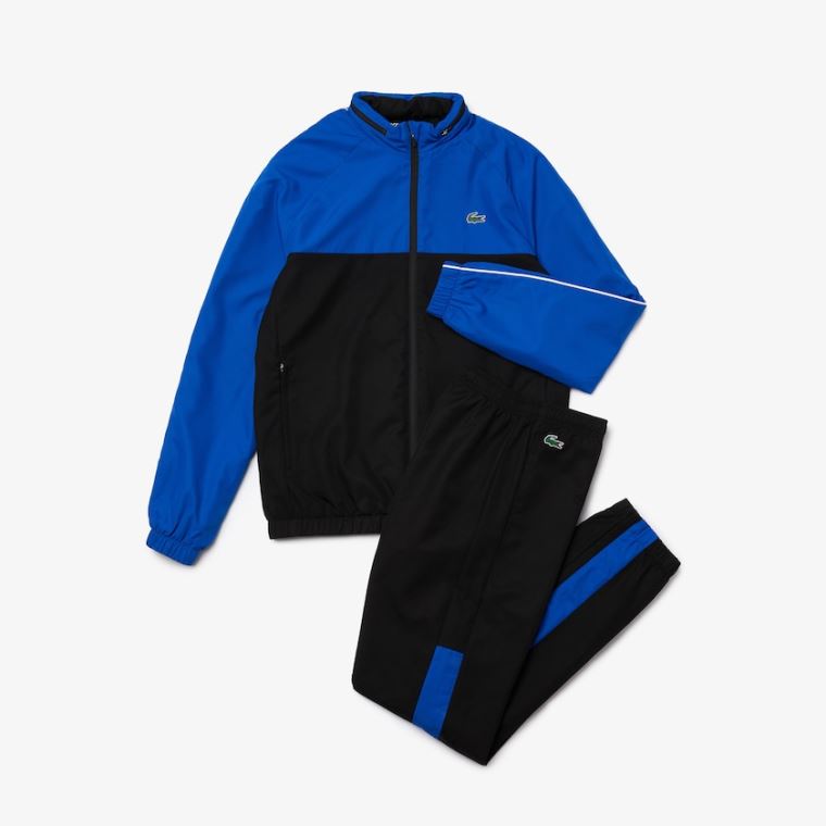 Lacoste SPORT Two-Tone Tennis Tracksuit Sort Blå Hvide | Jc7jsXCb