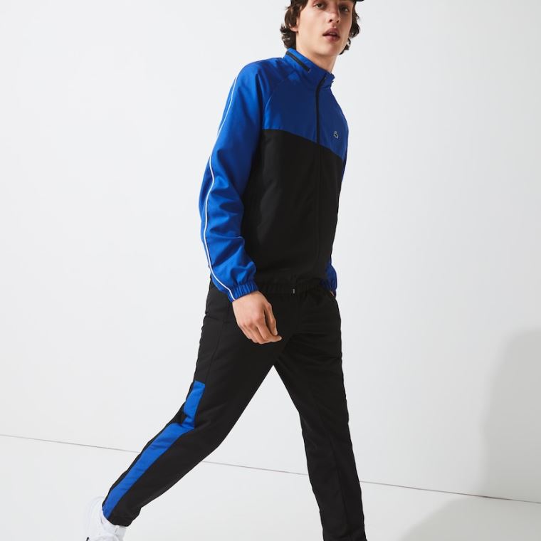 Lacoste SPORT Two-Tone Tennis Tracksuit Sort Blå Hvide | Jc7jsXCb