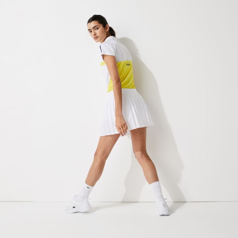 Lacoste SPORT Ultra Dry Pleated Tennis Skirt Hvide | 3bheR6UO