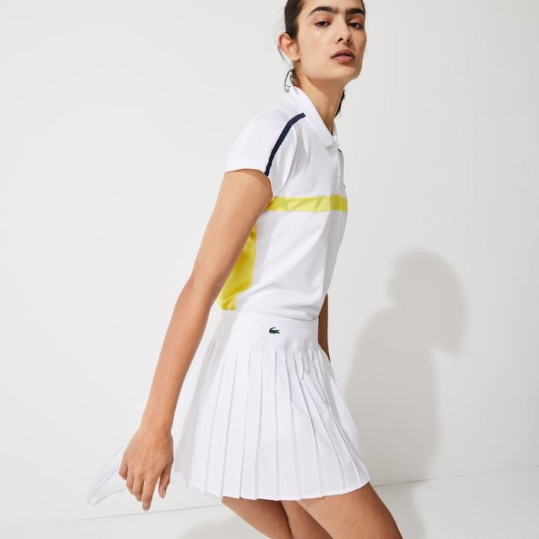 Lacoste SPORT Ultra Dry Pleated Tennis Skirt Hvide | 3bheR6UO