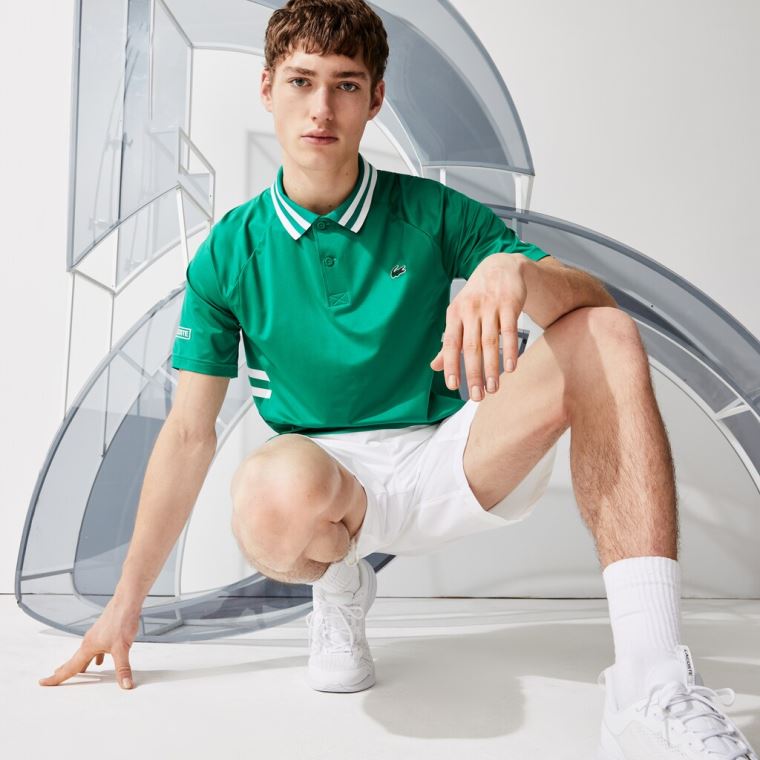 Lacoste SPORT x Novak Djokovic Åndbar Ultra-Dry Polo Grøn Hvide | 9F5uxfzd