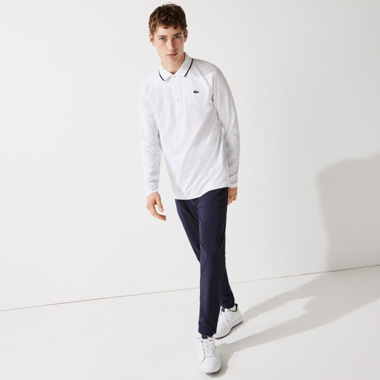 Lacoste SPORT Åndbar Golf Polo Shirt Hvide Mørkeblå Blå | GXdrmv7z