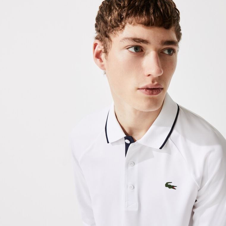 Lacoste SPORT Åndbar Golf Polo Shirt Hvide Mørkeblå Blå | GXdrmv7z