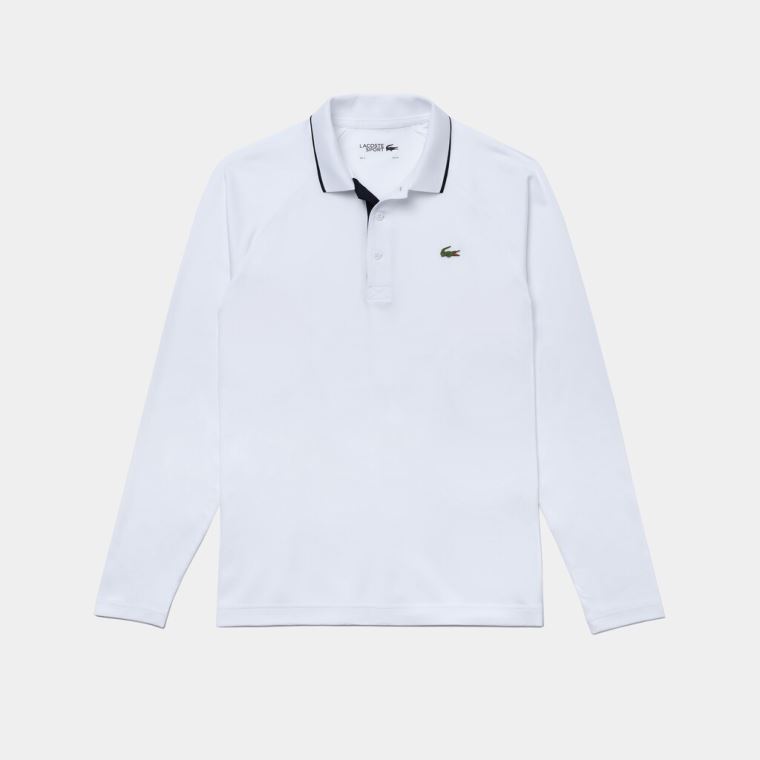 Lacoste SPORT Åndbar Golf Polo Shirt Hvide Mørkeblå Blå | JLtuMF9n