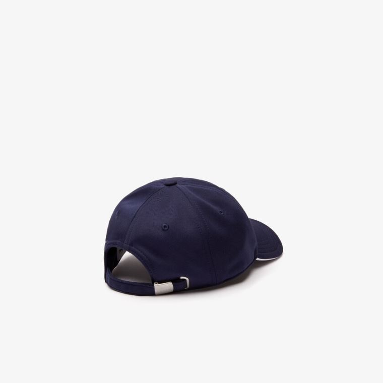 Lacoste SPORT Åndbar Piqué Golf Cap Mørkeblå Blå Hvide | V28QSnkR