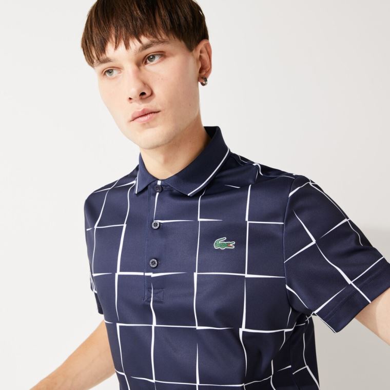 Lacoste SPORT Åndbar Print Piqué Tennis Polo Shirt Beige Rød | 0gZFPPJv