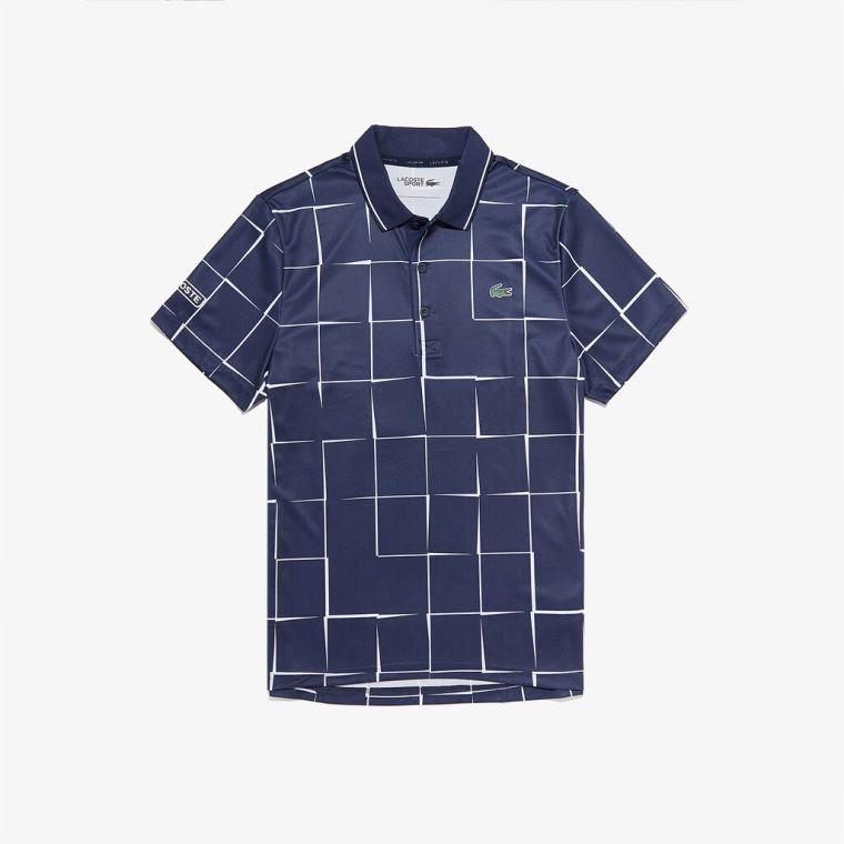 Lacoste SPORT Åndbar Print Piqué Tennis Polo Shirt Beige Rød | 0gZFPPJv