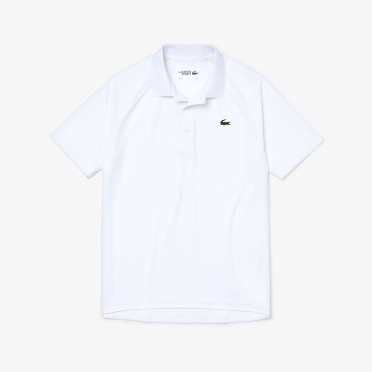 Lacoste SPORT Åndbar Run-Resistant Interlock Polo Shirt Hvide | W1qlDrVI