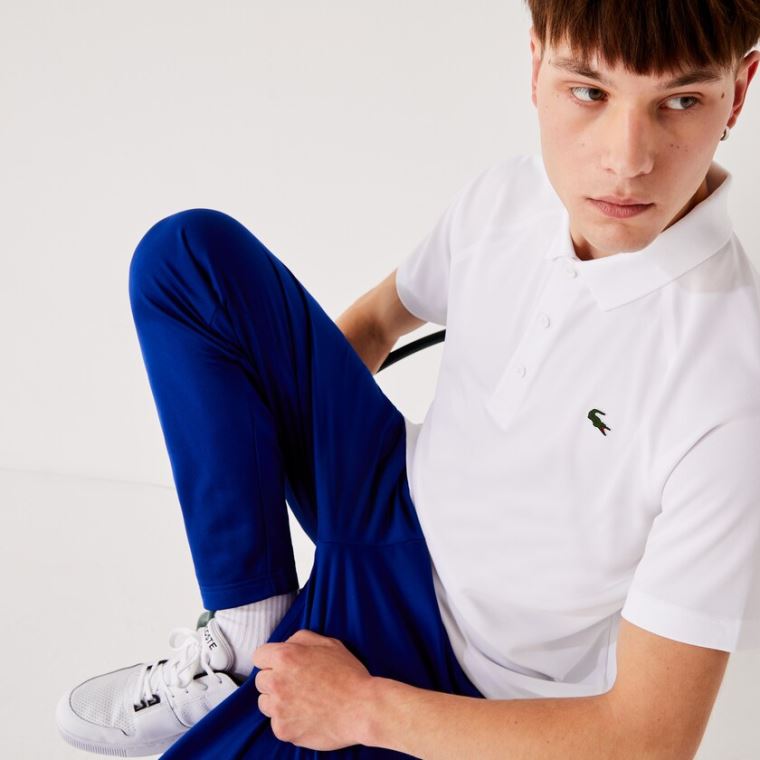 Lacoste SPORT Åndbar Run-Resistant Interlock Polo Shirt Hvide | W1qlDrVI