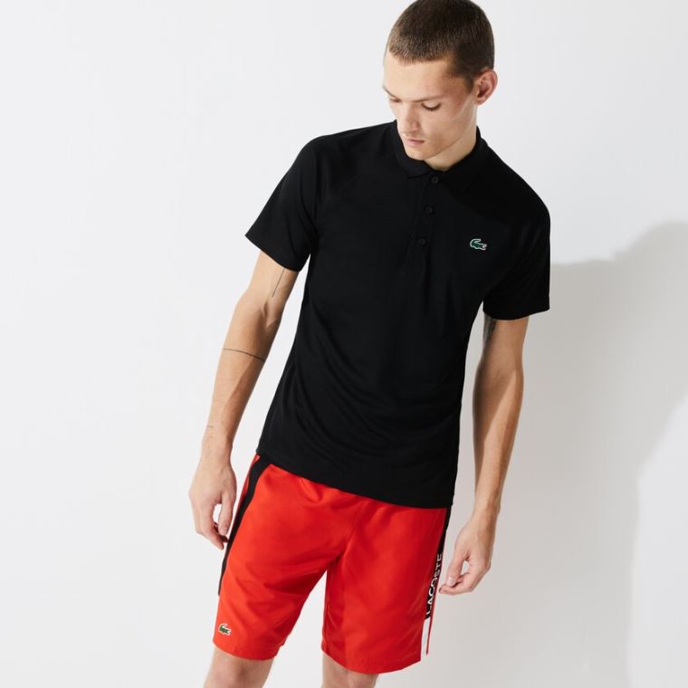 Lacoste SPORT Åndbar Run-Resistant Interlock Polo Shirt Sort | ba7DJlEs