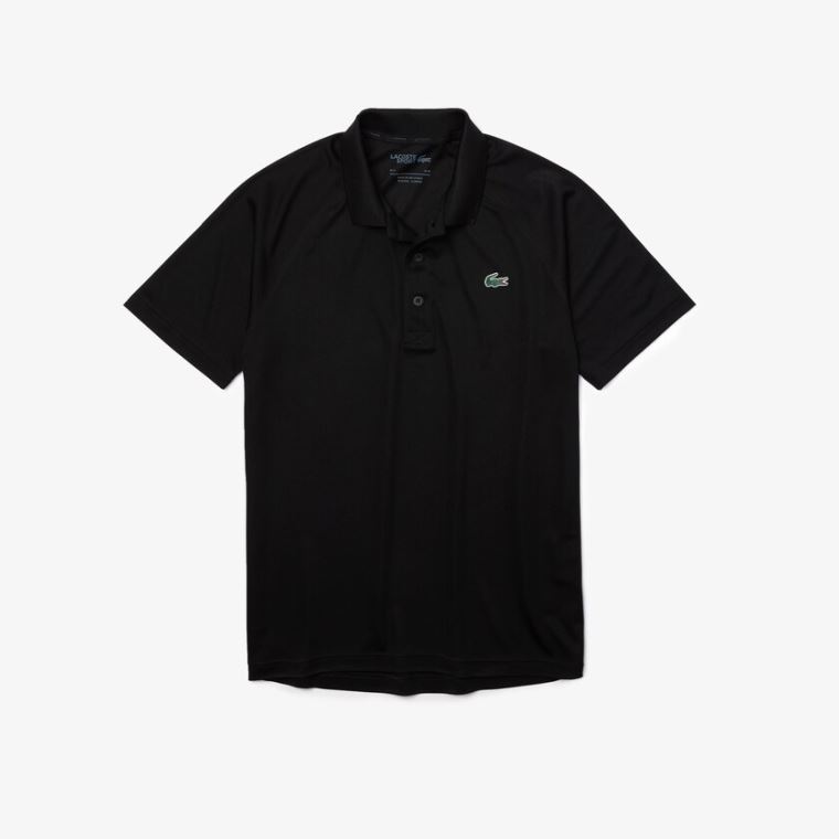 Lacoste SPORT Åndbar Run-Resistant Interlock Polo Shirt Sort | ba7DJlEs