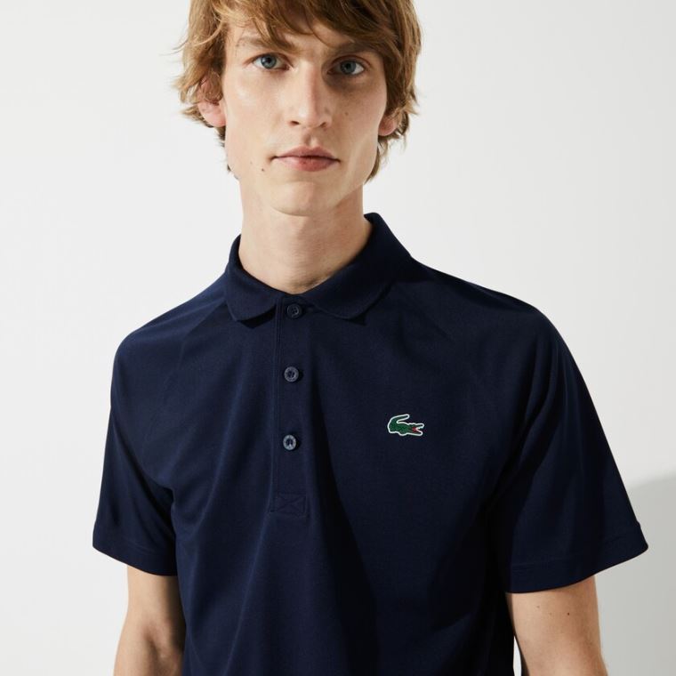 Lacoste SPORT Åndbar Run-Resistant Interlock Polo Shirt Mørkeblå Blå | ynNVQaR3