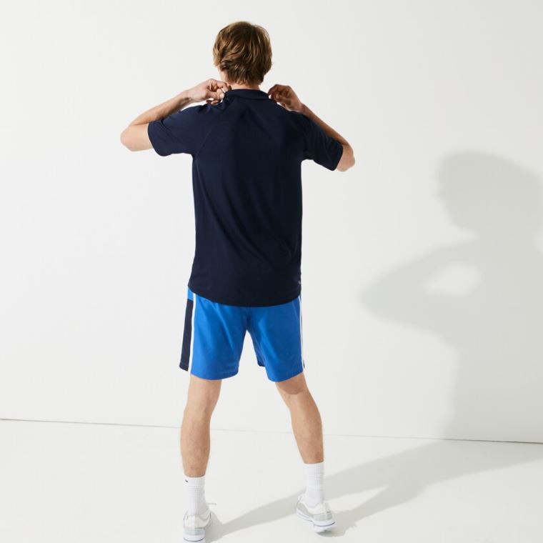 Lacoste SPORT Åndbar Run-Resistant Interlock Polo Shirt Mørkeblå Blå | ynNVQaR3