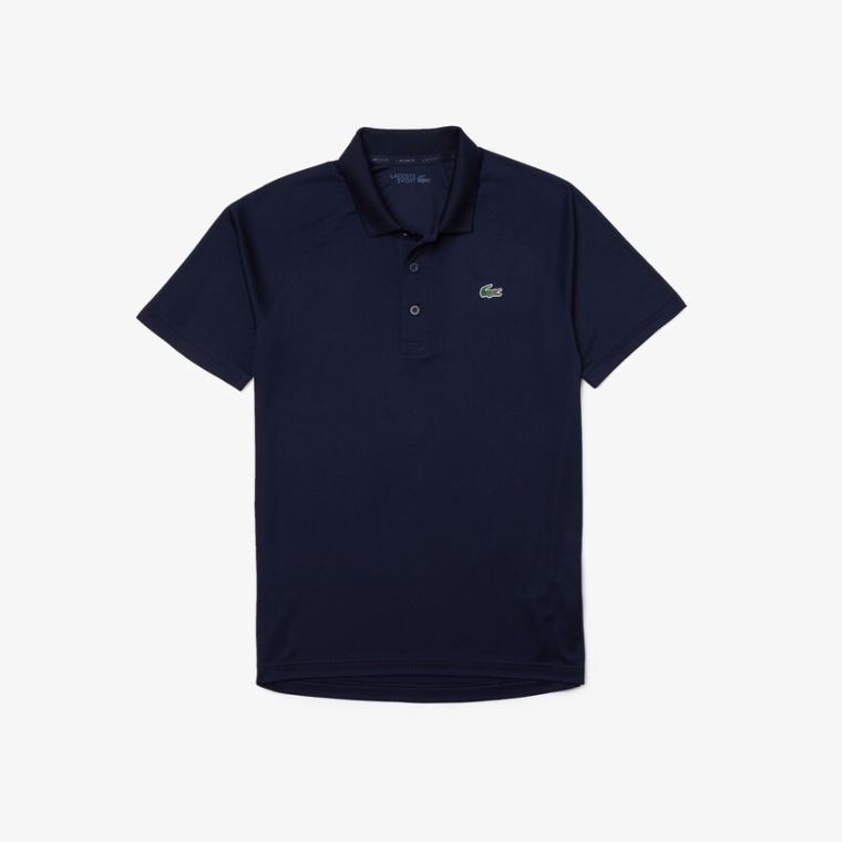 Lacoste SPORT Åndbar Run-Resistant Interlock Polo Shirt Mørkeblå Blå | ynNVQaR3