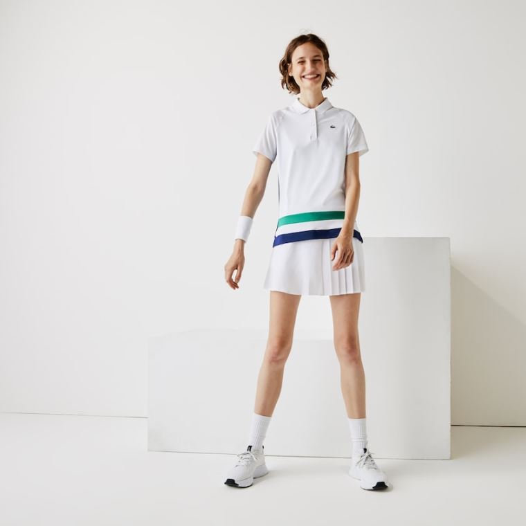 Lacoste SPORT Åndbar Stretch Tennis Polo Shirt Hvide Blå Grøn Sort | 28npbzyY