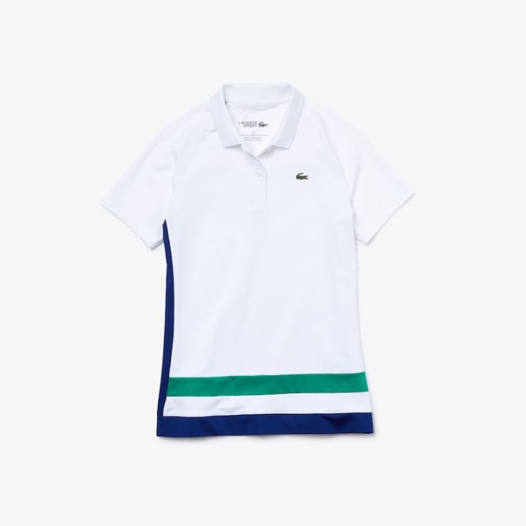 Lacoste SPORT Åndbar Stretch Tennis Polo Shirt Hvide Blå Grøn Sort | 28npbzyY