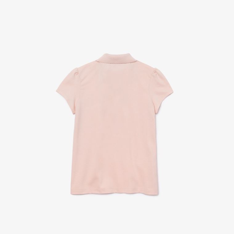 Lacoste Scalloped Collar Mini Piqué Polo Shirt Lyselyserød | 6FHN4fwS