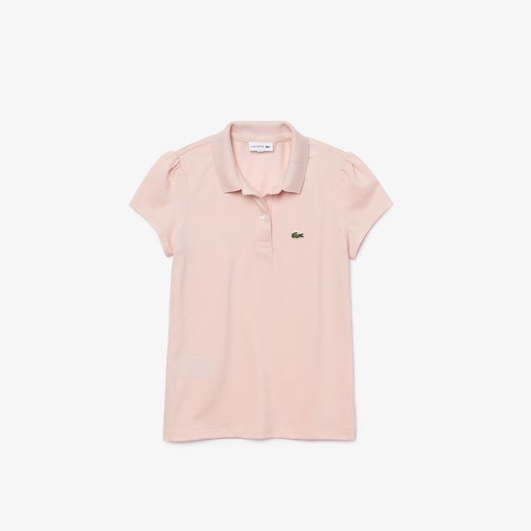 Lacoste Scalloped Collar Mini Piqué Polo Shirt Lyselyserød | 6FHN4fwS