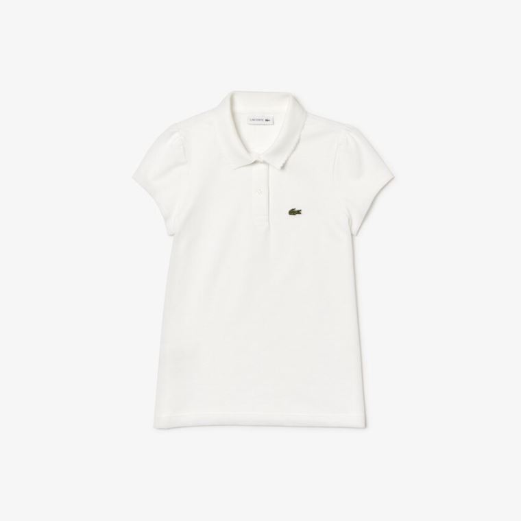 Lacoste Scalloped Collar Mini Piqué Polo Shirt Hvide | OflDL3Bw