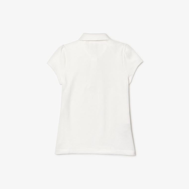 Lacoste Scalloped Collar Mini Piqué Polo Shirt Hvide | OflDL3Bw