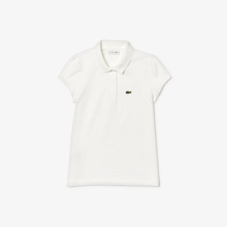 Lacoste Scalloped Collar Mini Piqué Polo Shirt Hvide | OflDL3Bw