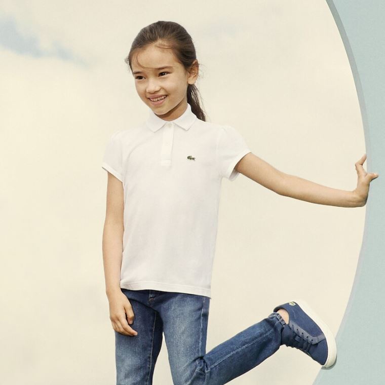 Lacoste Scalloped Collar Mini Piqué Polo Shirt Mørkeblå Blå | Ta0uOPnY