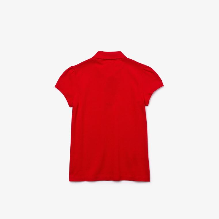 Lacoste Scalloped Collar Mini Piqué Polo Shirt Rød | aATrx9xu