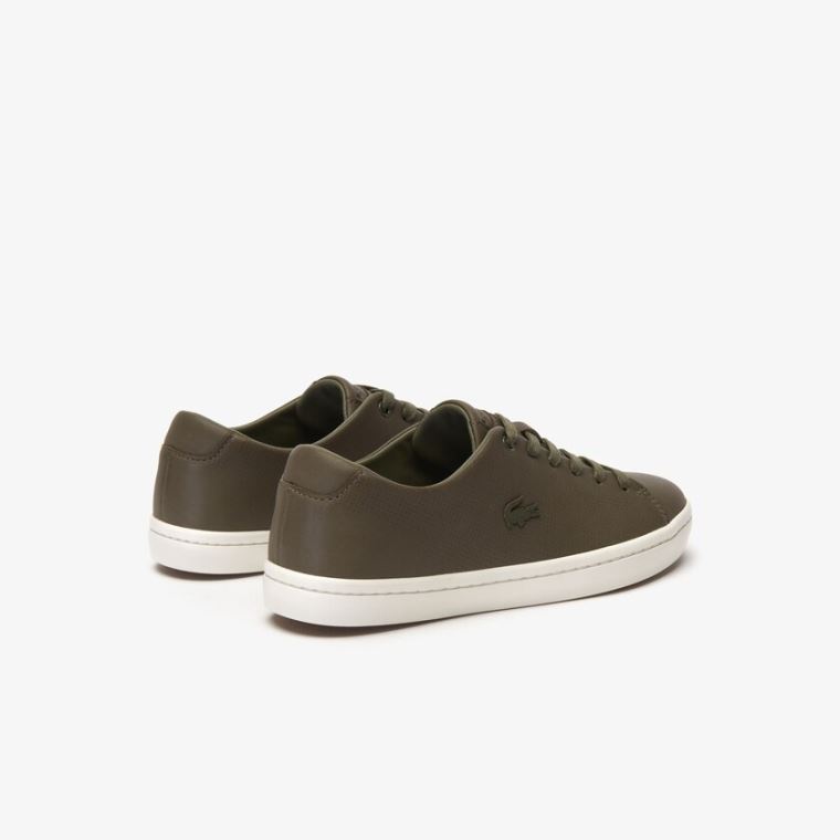 Lacoste Showcourt 2.0 Læder Sneakers Mørkekhaki Hvide | NpelkdAL