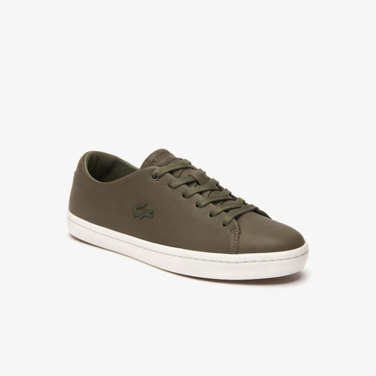 Lacoste Showcourt 2.0 Læder Sneakers Mørkekhaki Hvide | NpelkdAL