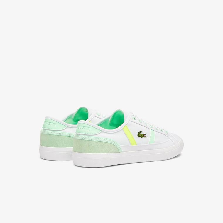 Lacoste Sideline Canvas Sneakers Hvide Lysegrøn | XbKaB6lX