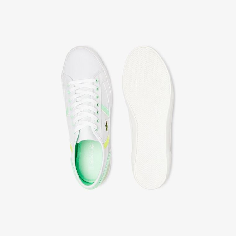 Lacoste Sideline Canvas Sneakers Hvide Lysegrøn | XbKaB6lX