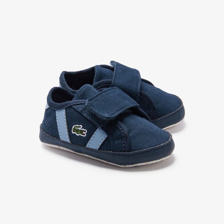 Lacoste Sideline Crib Canvas Sneakers Mørkeblå | icEGZMYF