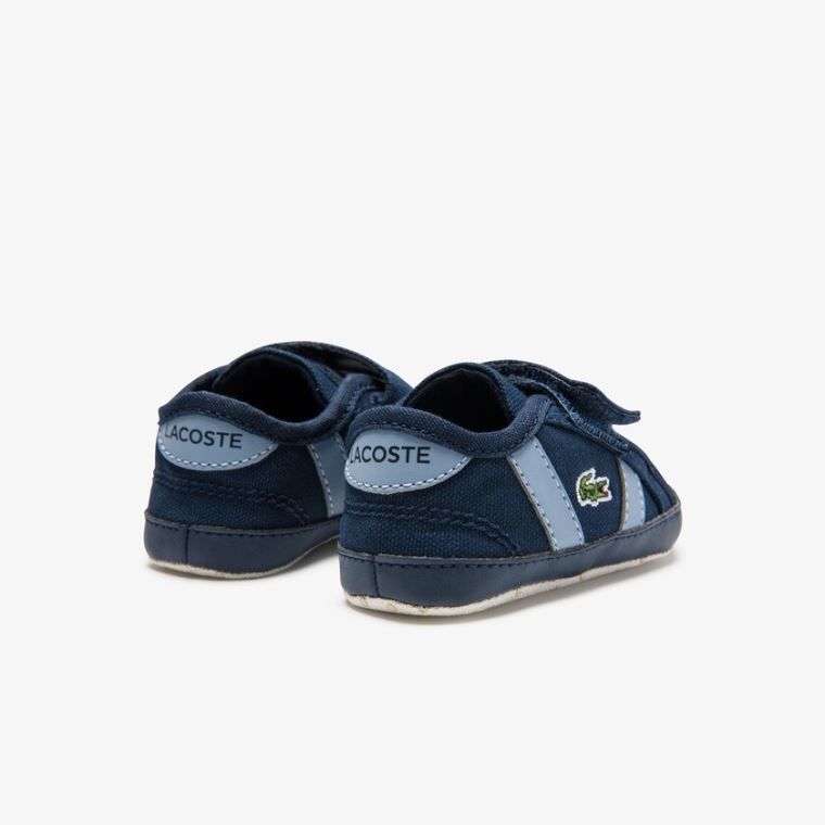 Lacoste Sideline Crib Canvas Sneakers Mørkeblå | icEGZMYF