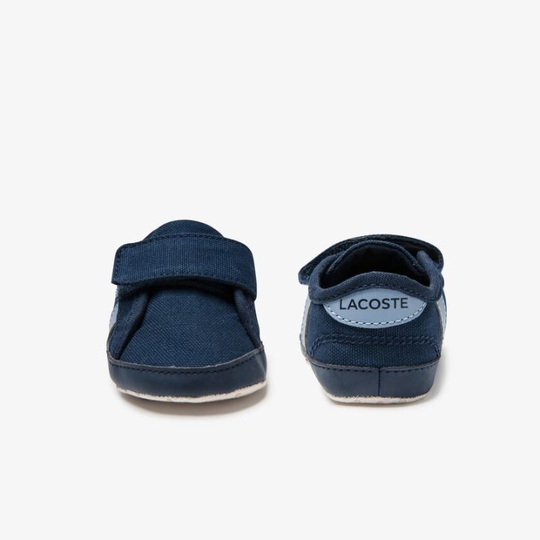 Lacoste Sideline Crib Canvas Sneakers Mørkeblå | icEGZMYF