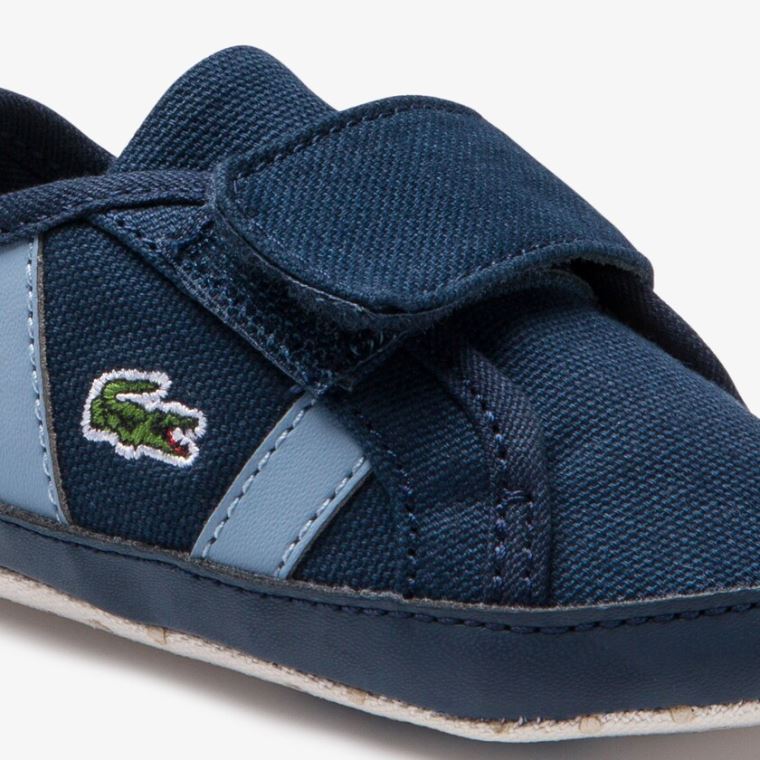 Lacoste Sideline Crib Canvas Sneakers Mørkeblå | icEGZMYF