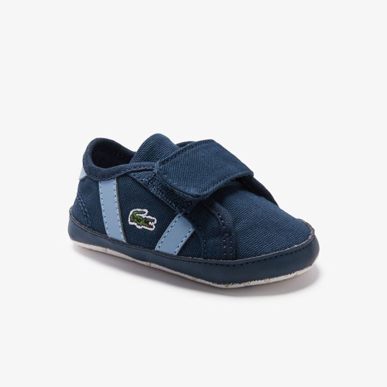 Lacoste Sideline Crib Canvas Sneakers Mørkeblå | icEGZMYF