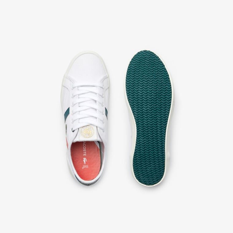 Lacoste Sideline Roland Garros Sneakers Hvide Grøn | J6C0GHzl