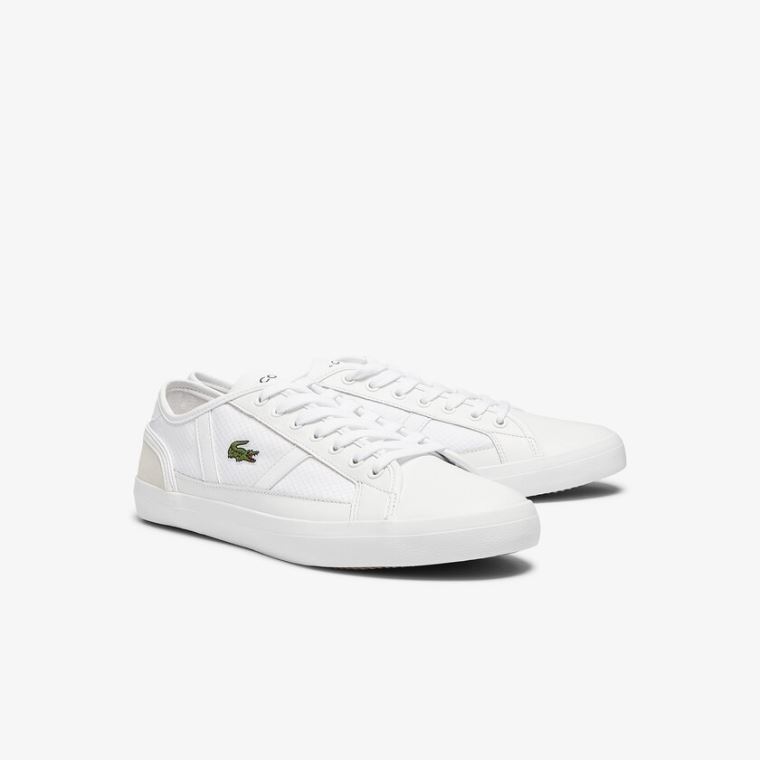 Lacoste Sideline Tekstil and Læder Sneakers Hvide | F8HJddeD