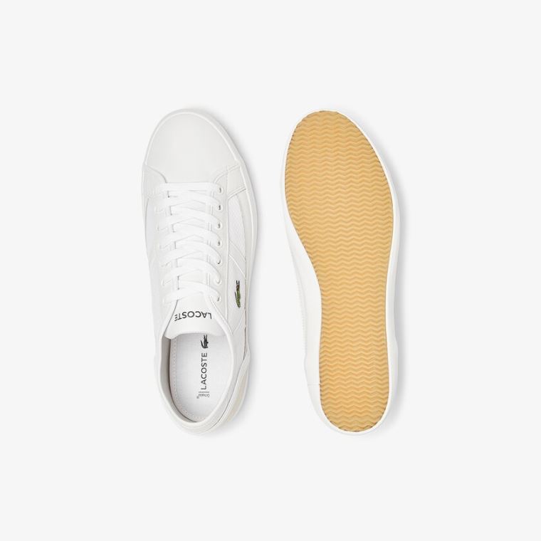 Lacoste Sideline Tekstil and Læder Sneakers Hvide | F8HJddeD