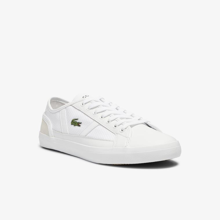 Lacoste Sideline Tekstil and Læder Sneakers Hvide | F8HJddeD