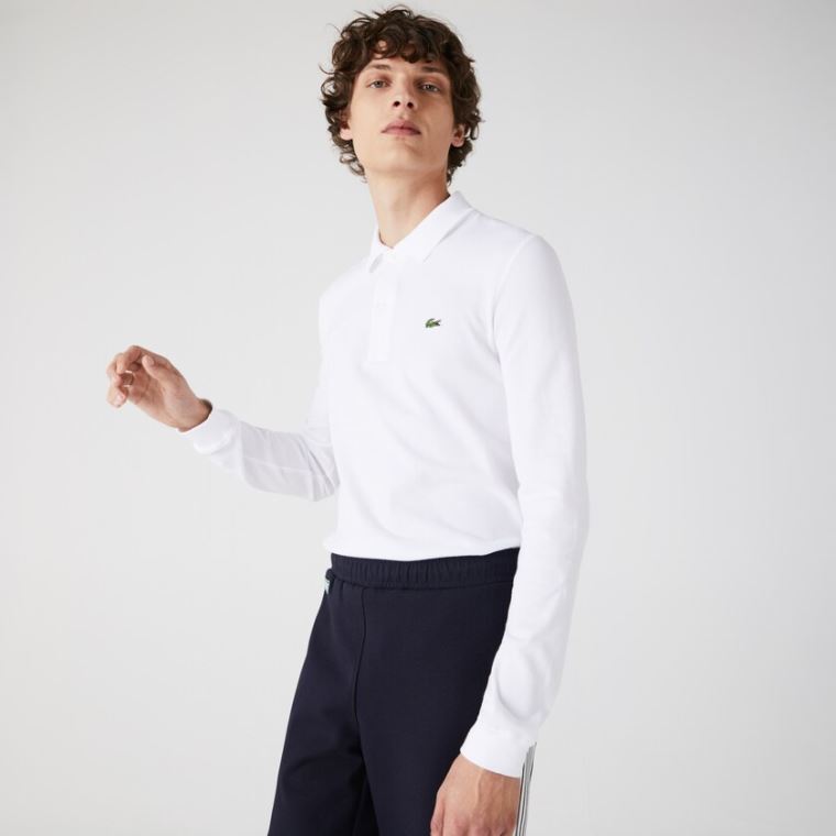 Lacoste Slim Fit Petit Piqué Polo Hvide | L22NpbI8