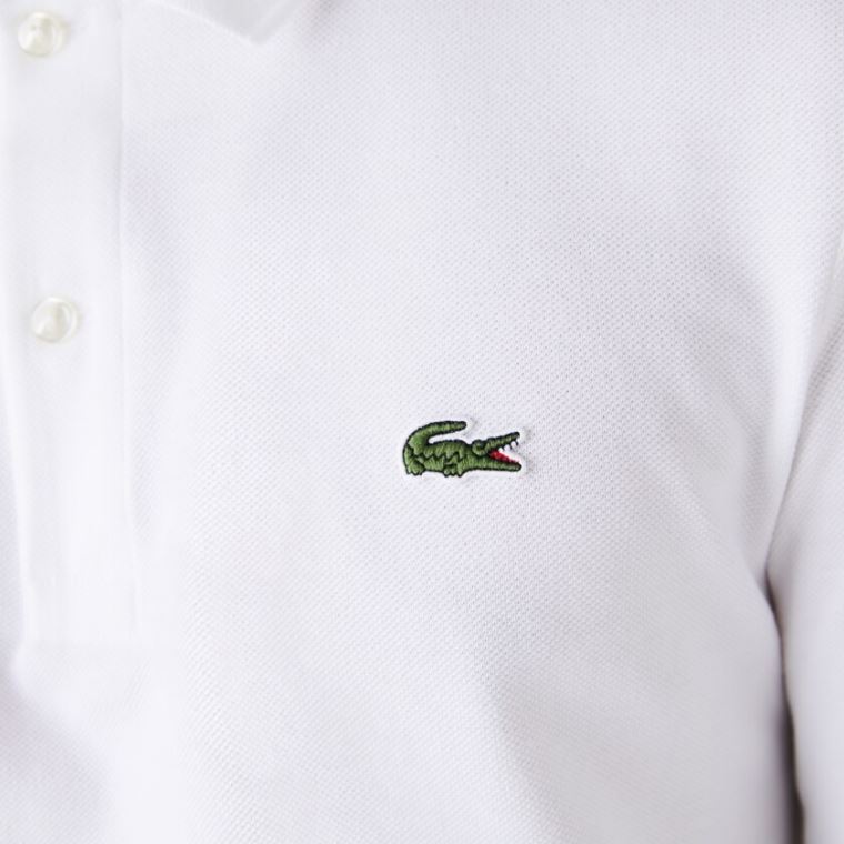 Lacoste Slim Fit Petit Piqué Polo Hvide | L22NpbI8