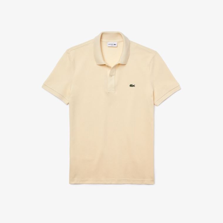 Lacoste Slim Fit Polo in Petit Piqué Beige | ZERC1WzB