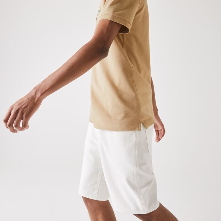 Lacoste Slim Fit Polo in Petit Piqué Beige | pmzKNTCs