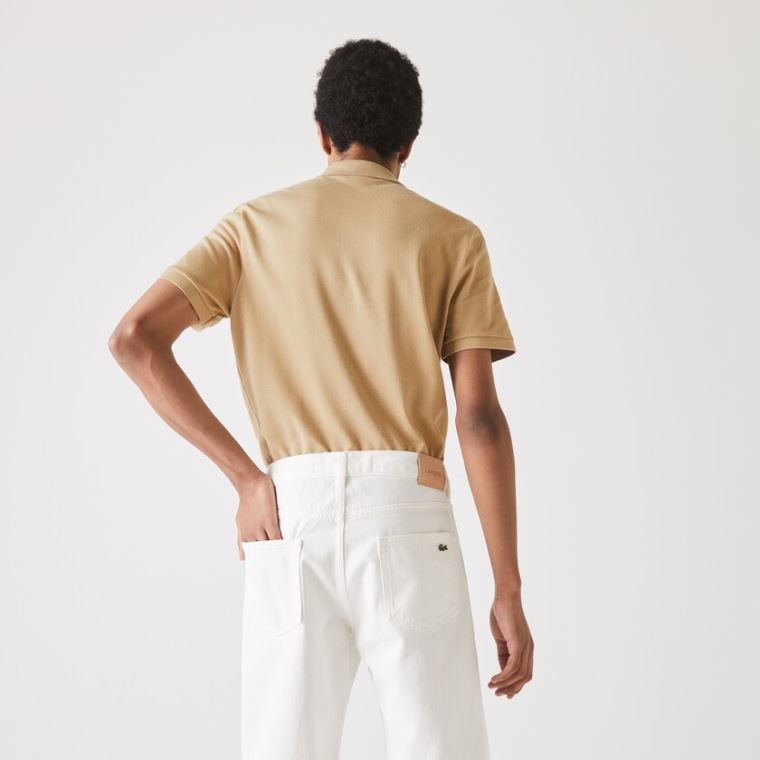 Lacoste Slim Fit Polo in Petit Piqué Beige | pmzKNTCs