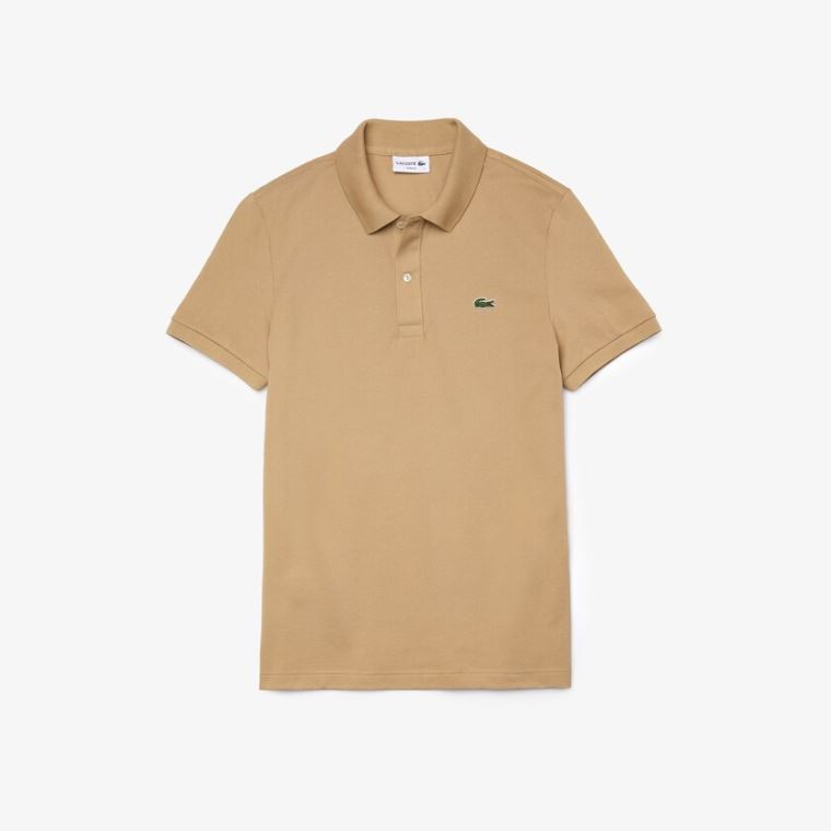 Lacoste Slim Fit Polo in Petit Piqué Beige | pmzKNTCs