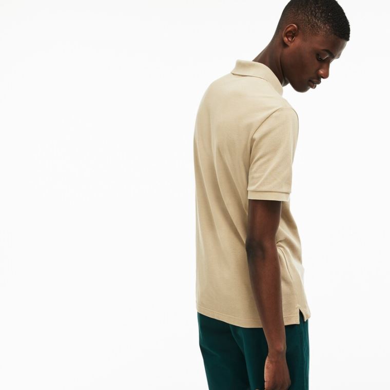 Lacoste Slim Fit Polo in Petit Piqué Beige | pmzKNTCs