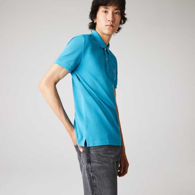 Lacoste Slim Fit Polo in Petit Piqué Blå | 3gYQYJue